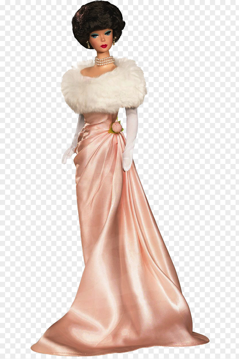 Barbie Brunette Bubble Cut Doll 1962 Wedding Dress PNG