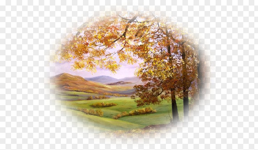 Pas De Deux Landscape Painting Autumn Leaves PNG