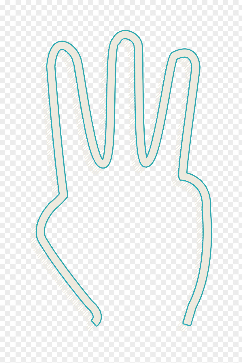 Number Icon IOS7 Set Lined 2 Three Fingers PNG