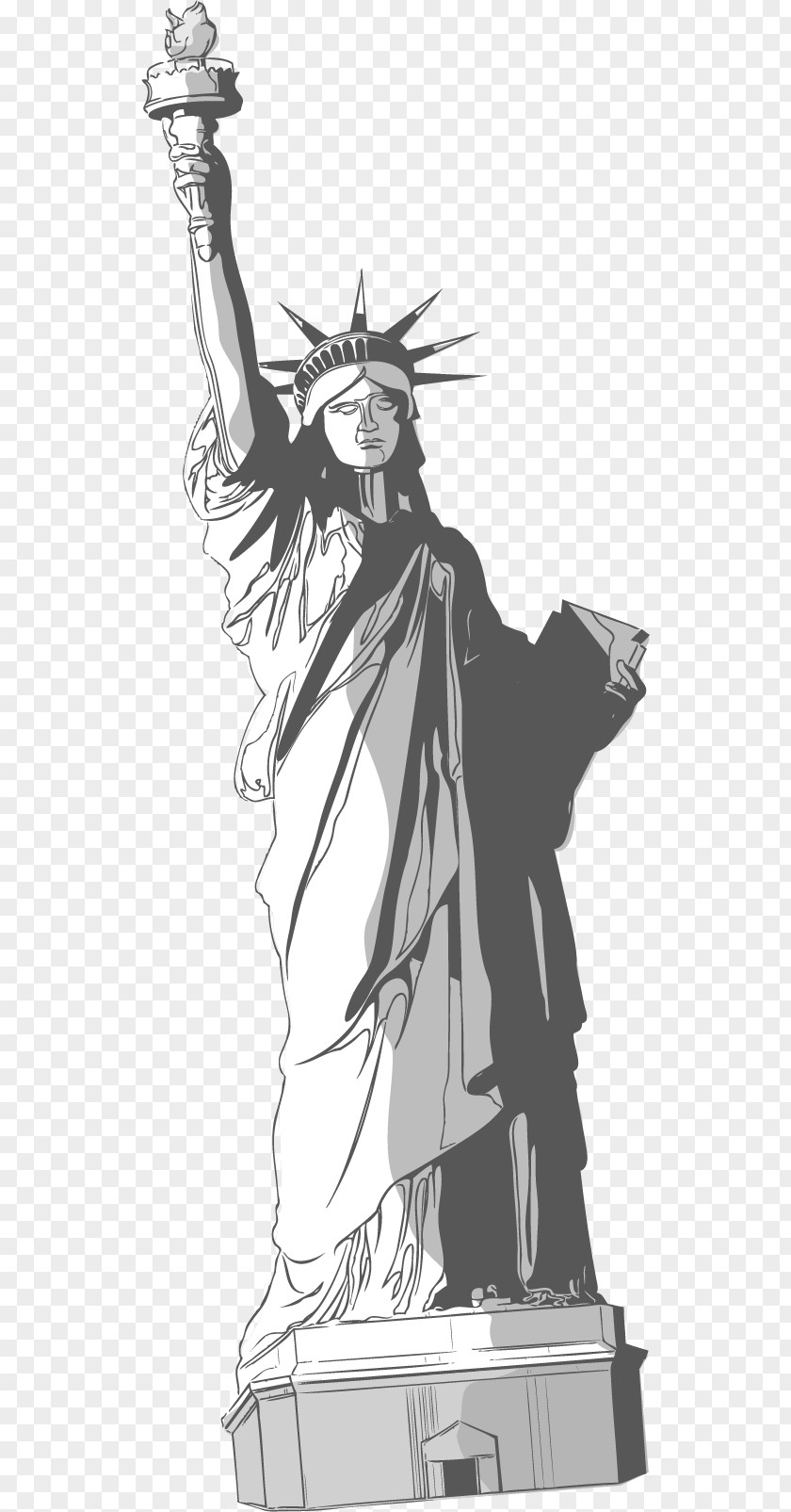Vector Hand-painted Statue Of Liberty Drawing Clip Art PNG