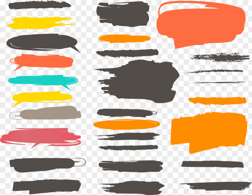 Color Paint Brush Marks Ink PNG