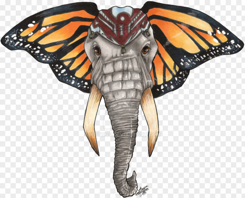 Butterfly Monarch Insect Elephants Drawing PNG