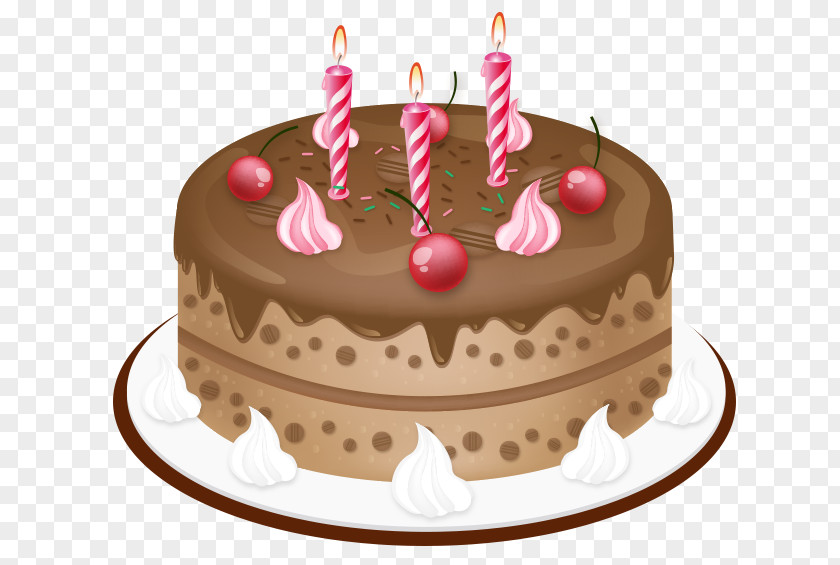 Cartoon Chocolate Cake Birthday Cupcake Layer PNG