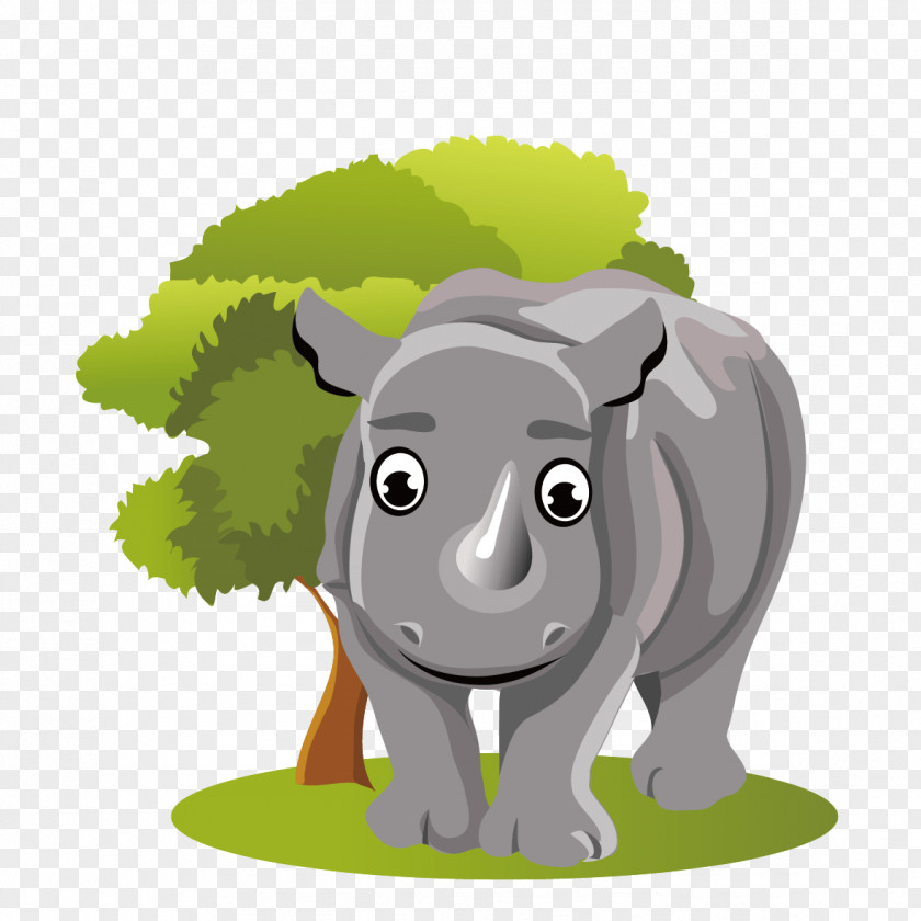 Jungle Calf Rhinoceros Cartoon PNG