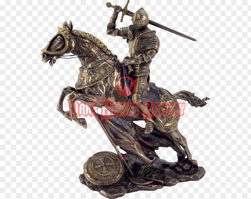 Knight Equestrian Statue Middle Ages Bronze Sculpture PNG