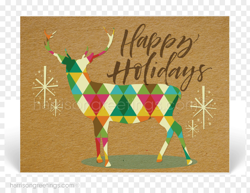 Wildlife Fawn Merry Christmas Card PNG
