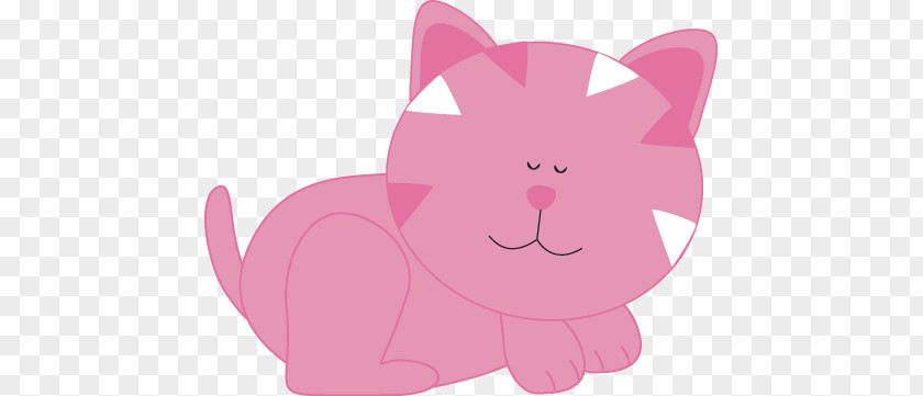 Cat Resting Cliparts Pink Kitten Cuteness Clip Art PNG