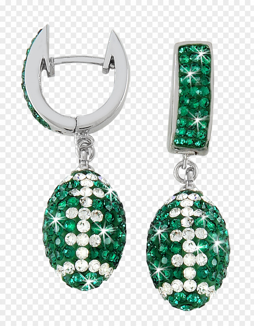 Emerald Earring Body Jewellery Silver PNG