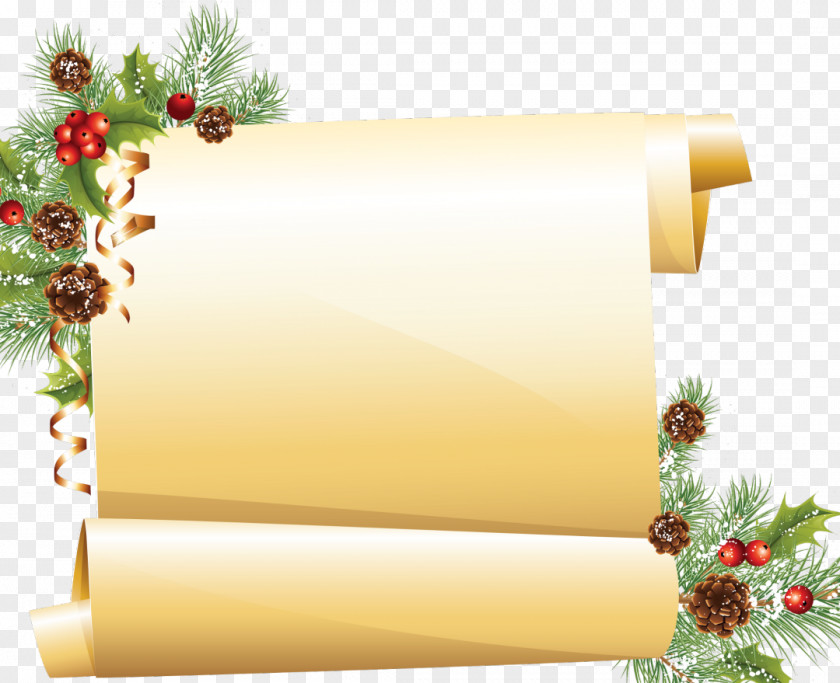 Santa Claus Paper Scroll Christmas Clip Art PNG