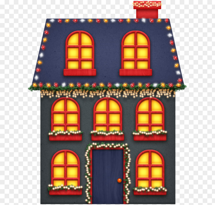 Christmas Lights House Decoration Clip Art PNG