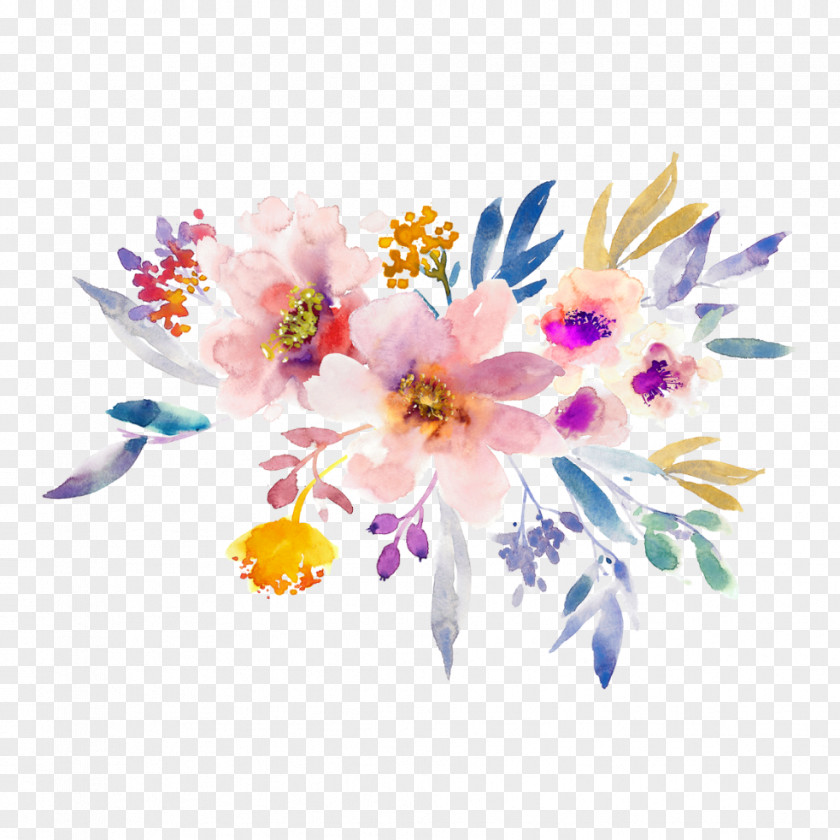 Flower Watercolor Painting Clip Art PNG