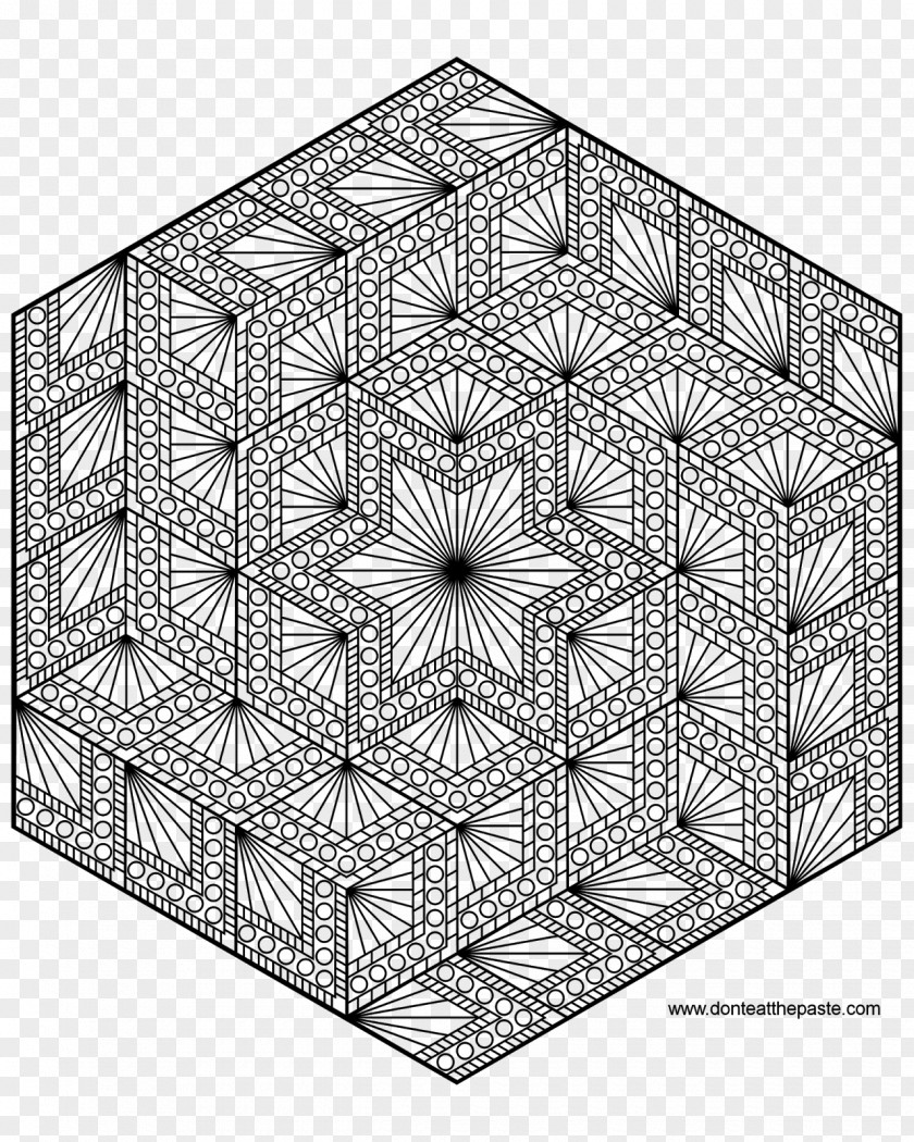 Geometric Pattern Coloring Book Mandala Adult Star Of David Shape PNG