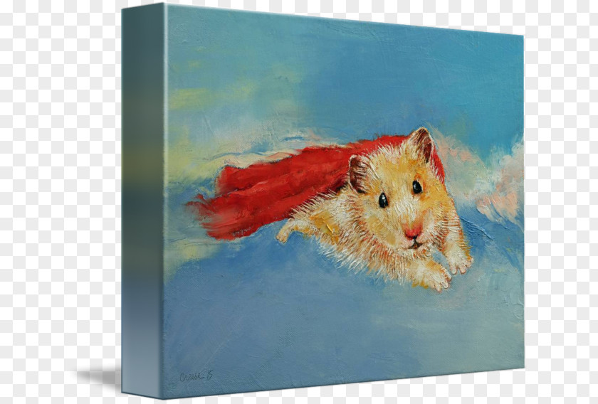 Painting Hamster Watercolor Canvas Print PNG