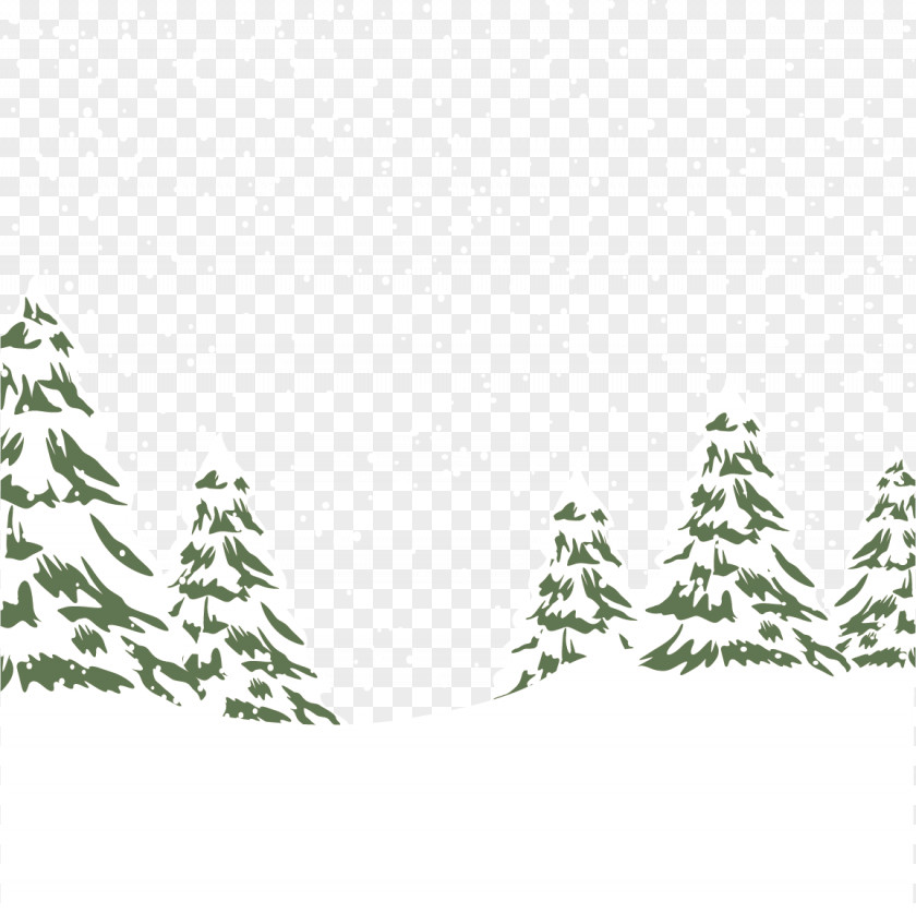 Snow Trees Vector Material PNG