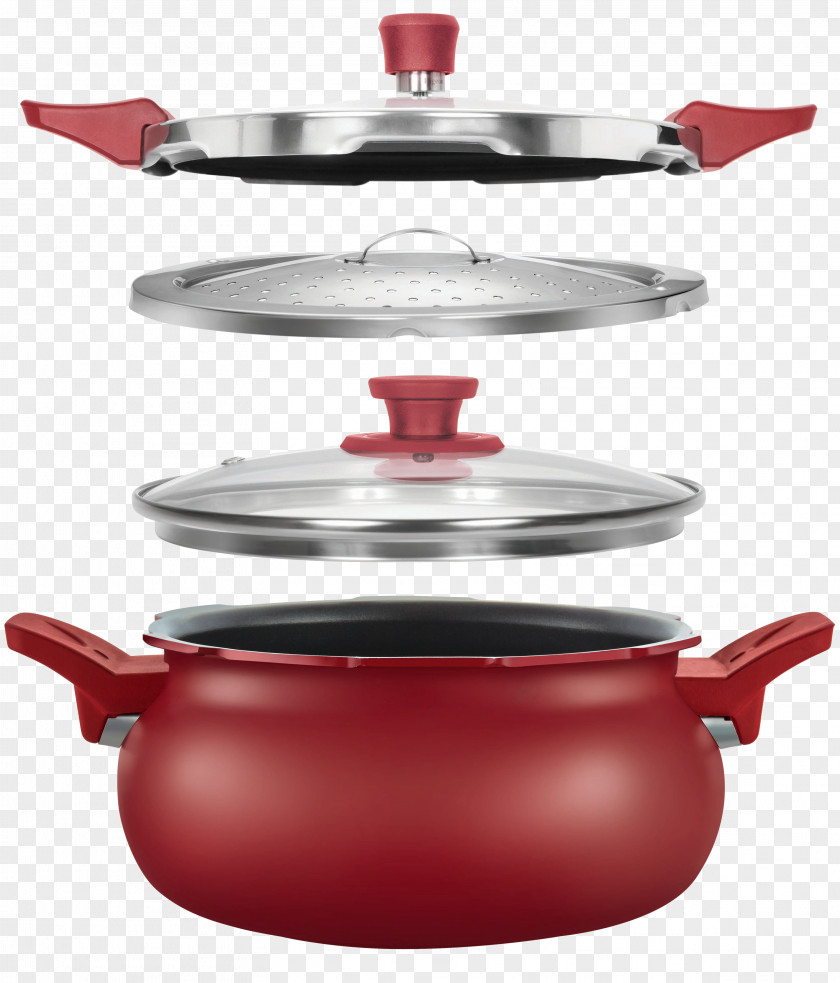 Ceramic Three-piece Pressure Cooking Ranges Cookware Induction Non-stick Surface PNG