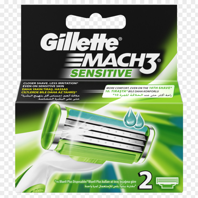 Razor Gillette Mach3 Shaving Blade PNG