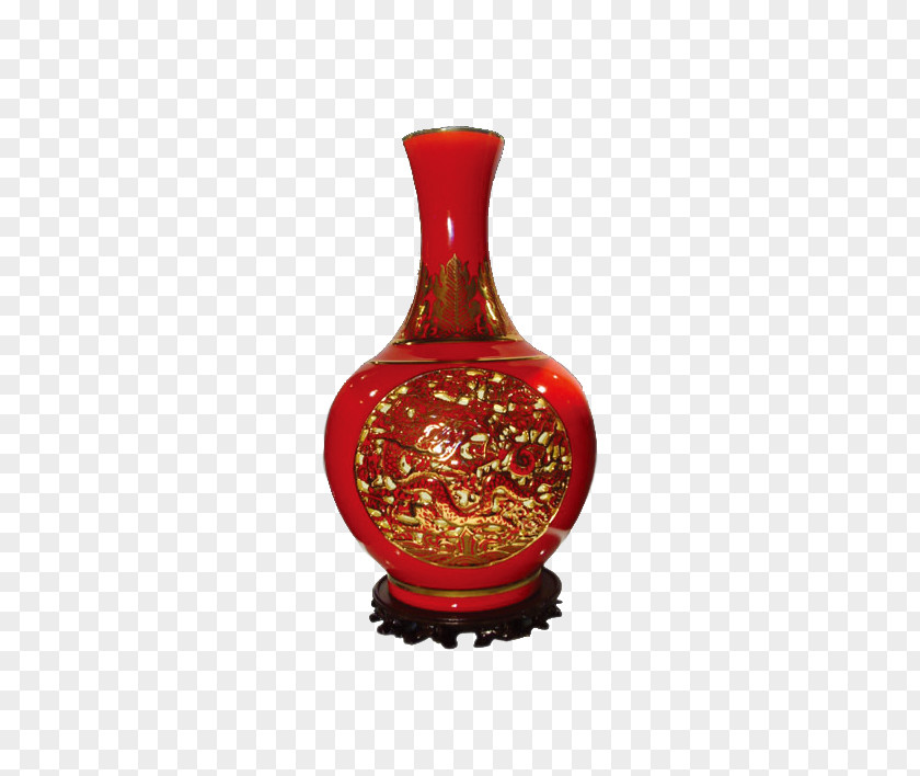 Red Wedding Supplies Gold Bottle Vase Vintage Ceramic Porcelain PNG