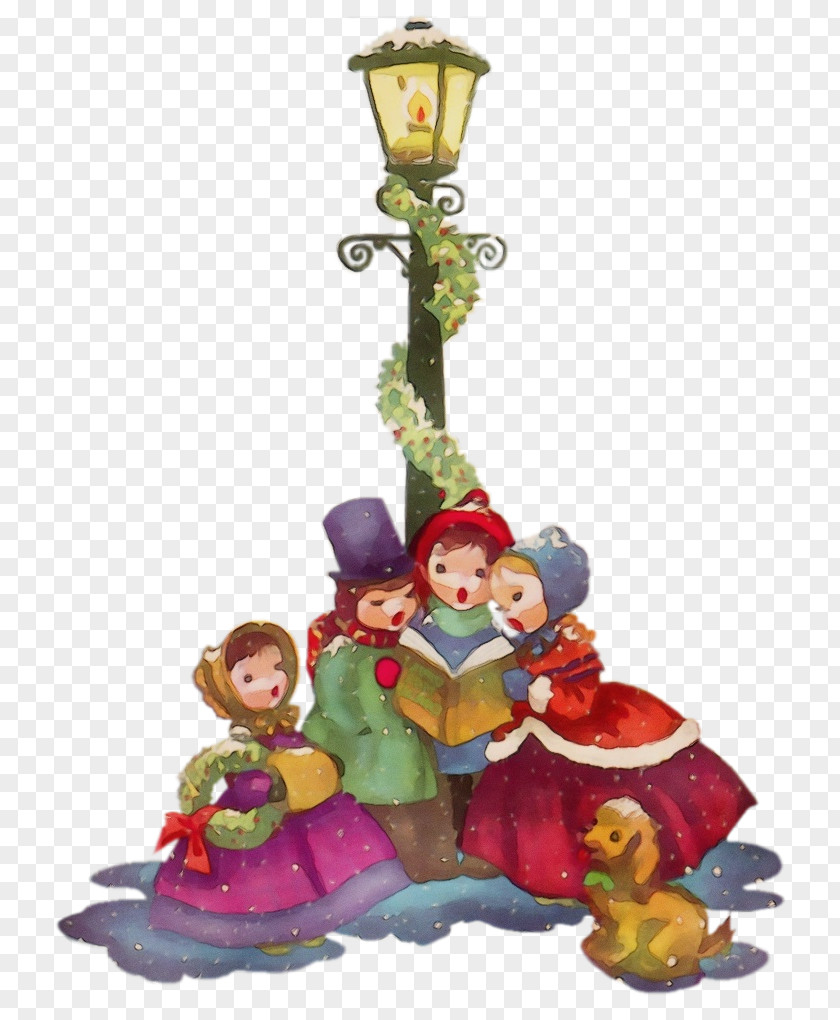 Figurine Character Created By Christmas Tree Watercolor PNG