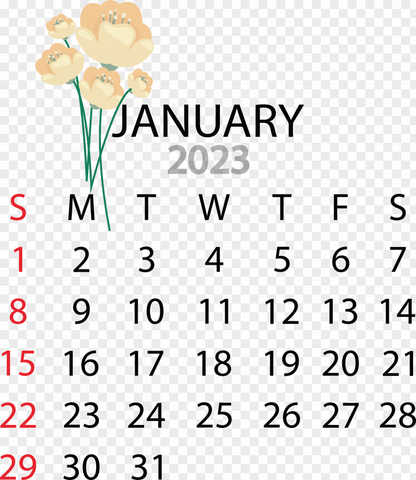 Line Yellow Text Number Calendar PNG