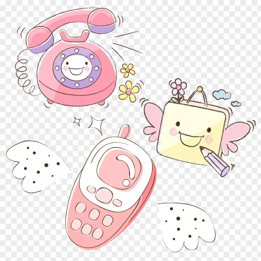 Cartoon Phone White Download PNG