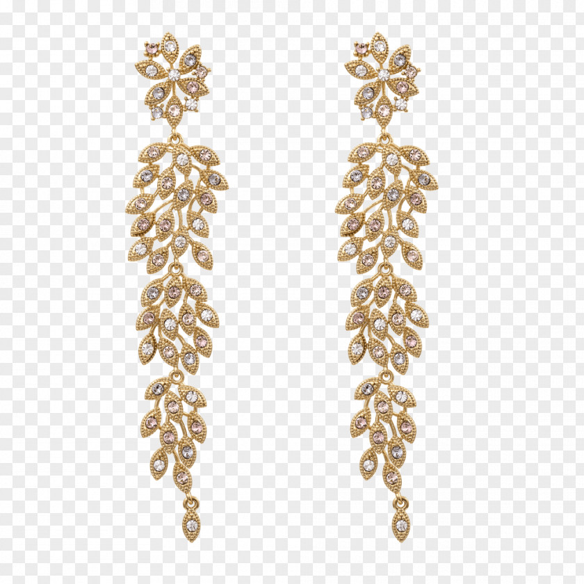 Gold Laurel Earring Jewellery Necklace Swarovski AG Crystal PNG