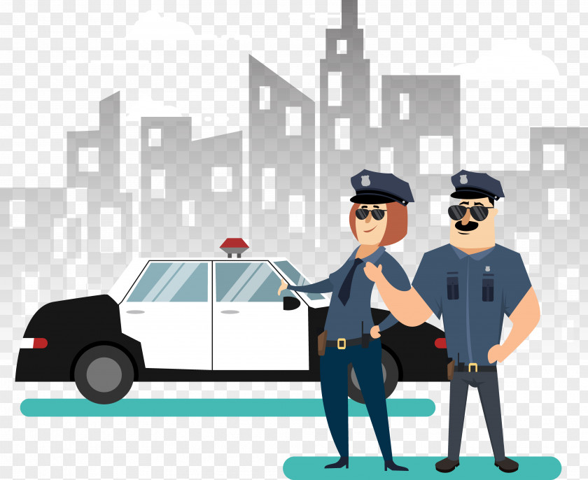 Police Material Officer Cartoon Car PNG
