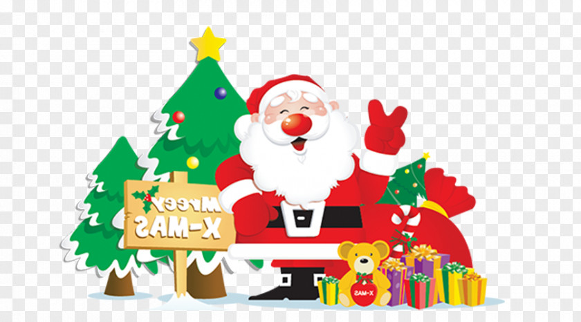 Santa Claus Christmas Gift PNG