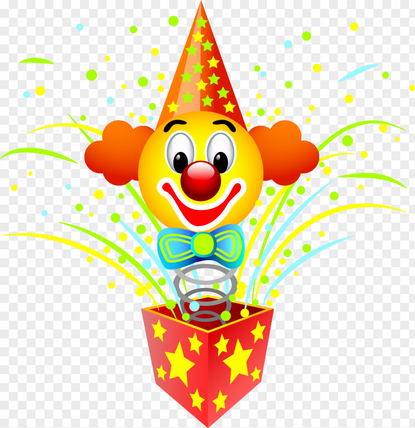 Vector Gift Clown Illustration PNG