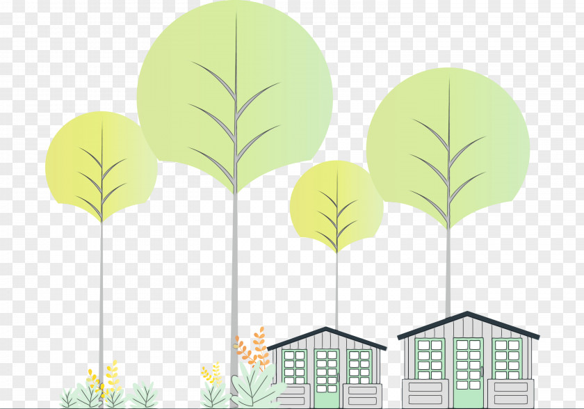 Cartoon Leaf Green Meter Plant Structure PNG