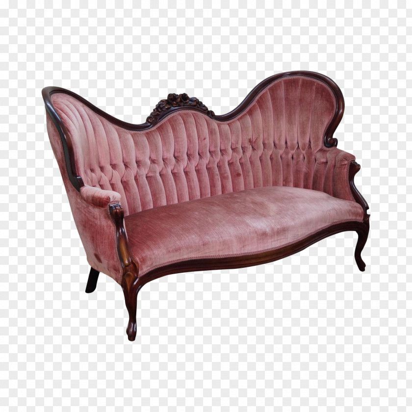 Antique Furniture Loveseat Victorian Era Poets Couch Architecture PNG