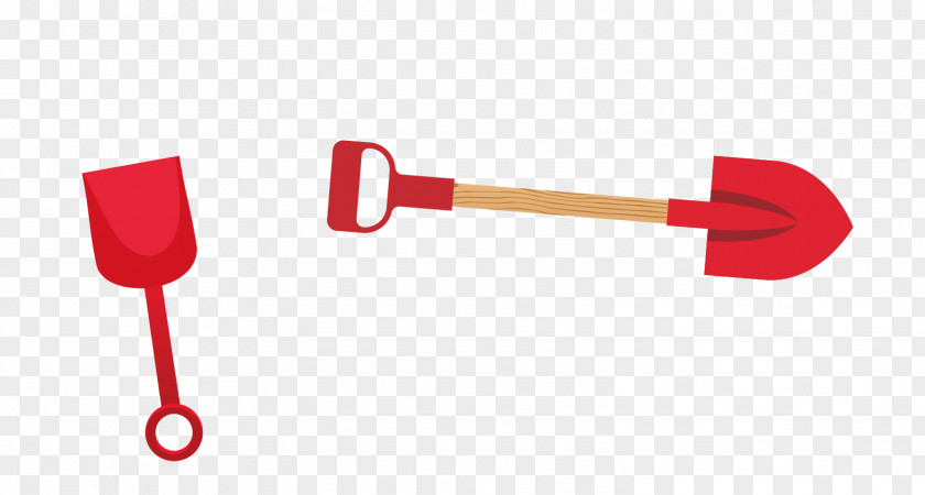 The Red Vector Wooden Shovel PNG