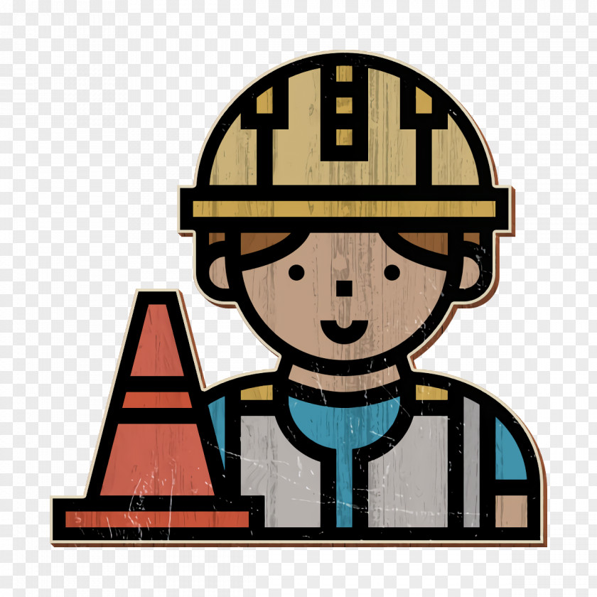 Traffic Cone Icon Caution Construction Worker PNG
