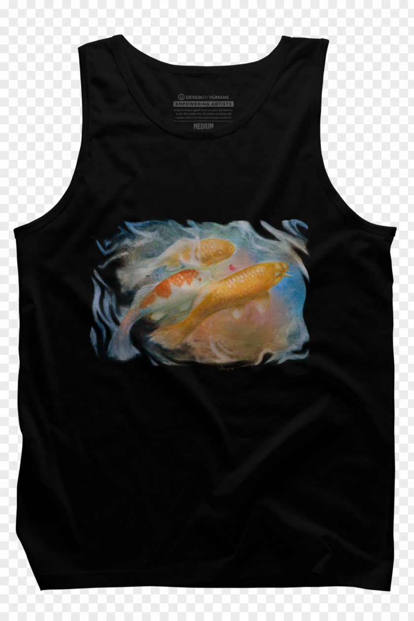 Koi Fish Chasing T-shirt Sleeveless Shirt Polo PNG