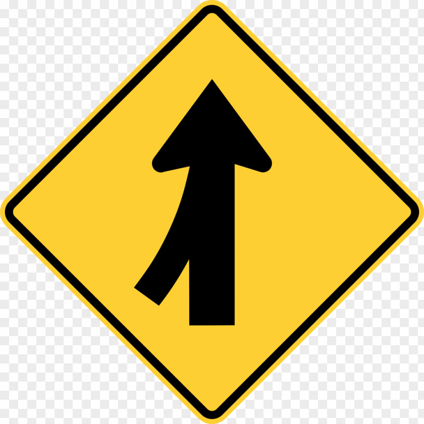 *2* Traffic Sign Merge Lane Warning PNG