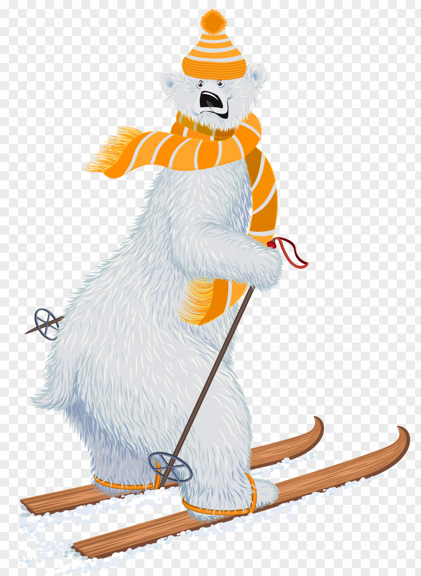 Skiing Polar Bear PNG