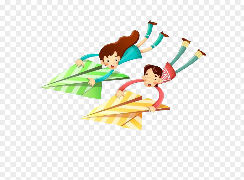 Couple Holding A Paper Airplane Flying Illustration Of Lovers PNG
