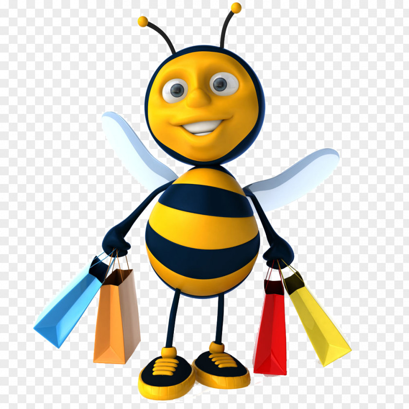 Shopping Bees Bumblebee Honey Bee Clip Art PNG