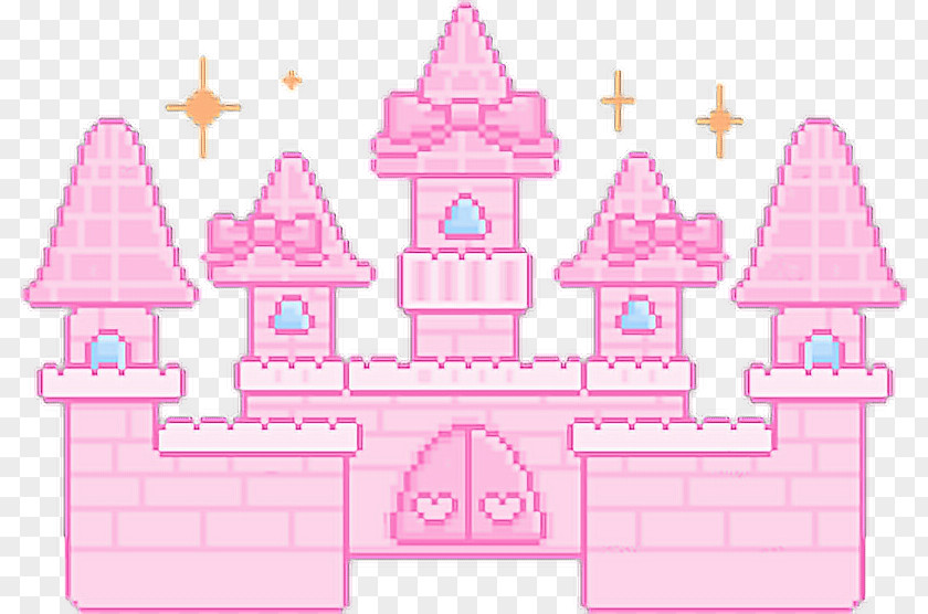 Castle Pink Pixel Art Social Media PNG
