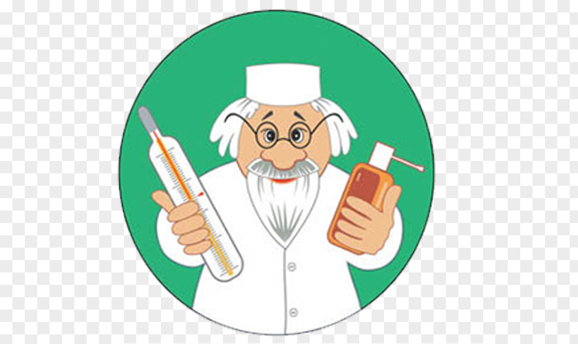 Green Background Doctor Holding Thermometer Physician Medicine PNG