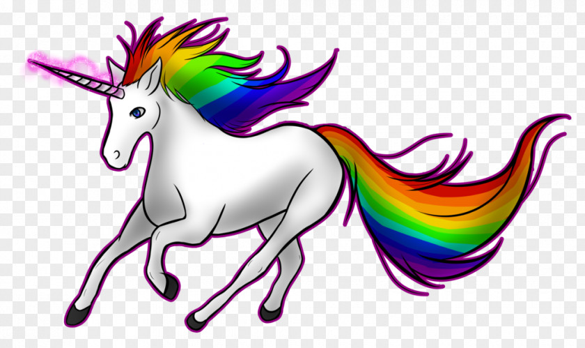 Running The Horse Unicorn Horn Rainbow Clip Art PNG
