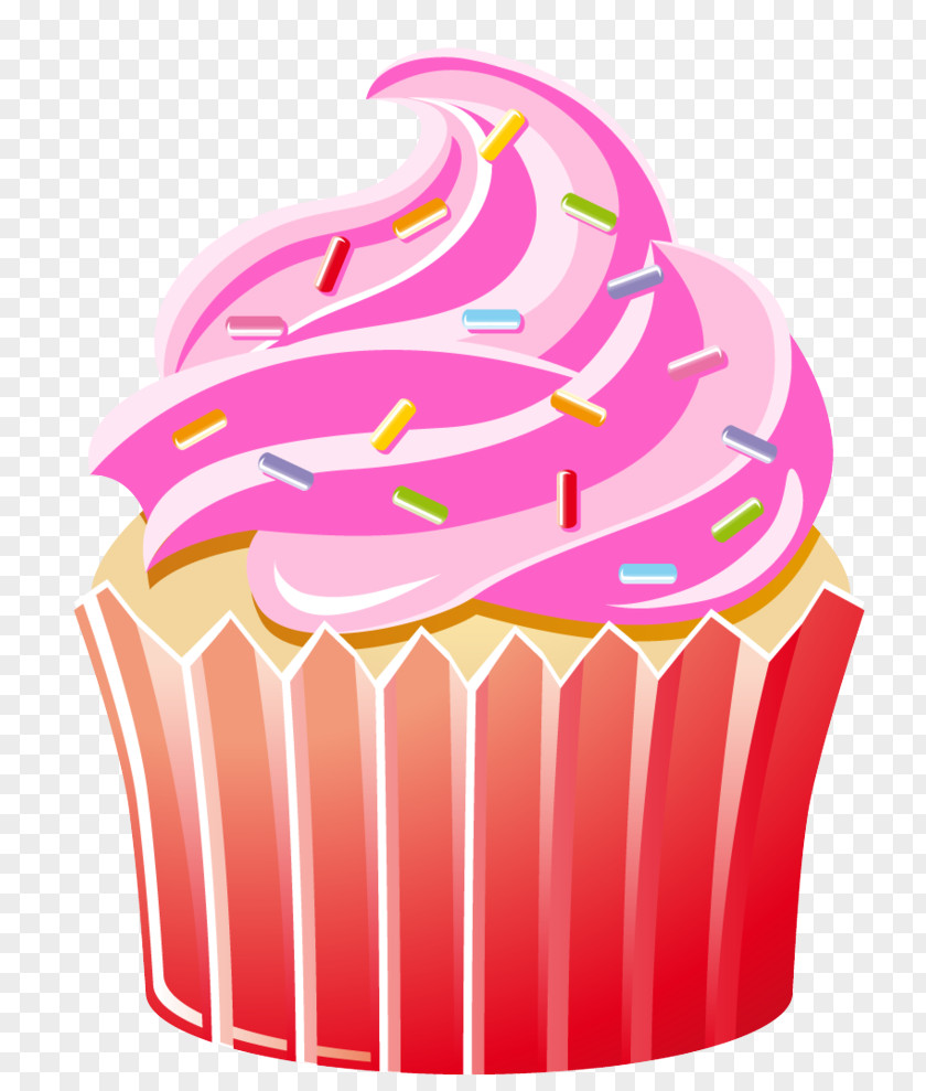 Buttercream Baked Goods Baking Cup Pink Cupcake Cake Decorating Supply Icing PNG