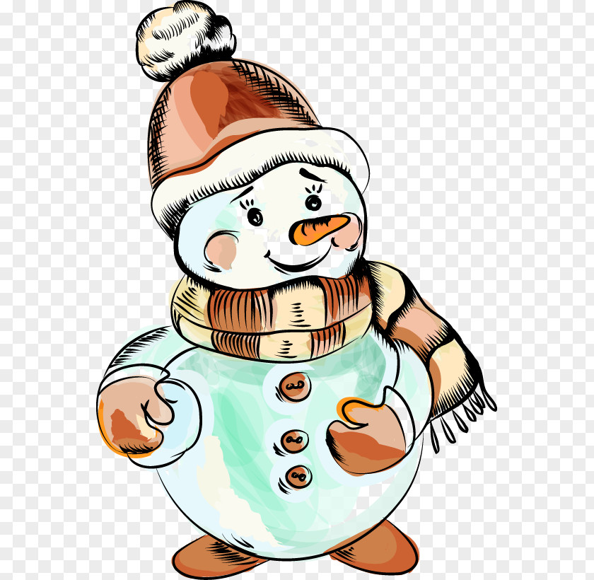 Cute Cartoon Snowman Pattern Clip Art PNG