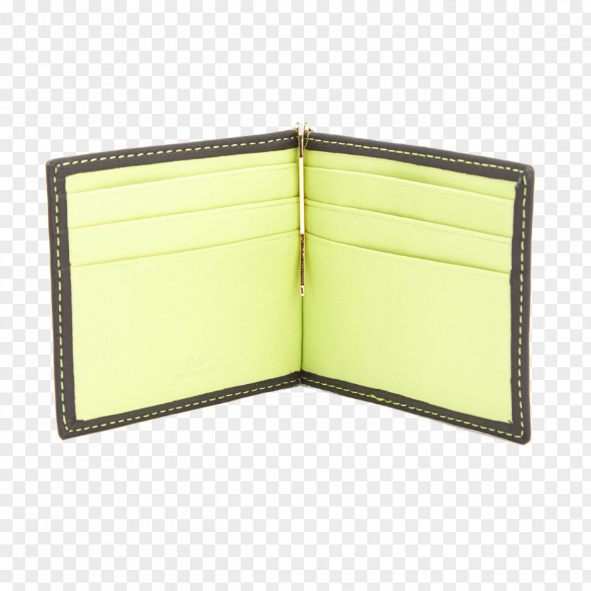 Genuine Leather Wallet Money Clip Yellow PNG