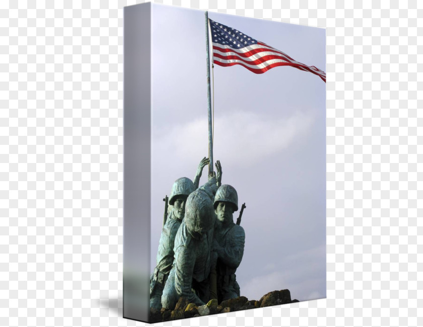 Iwo Jima Raising The Flag On Infantry Bronze Statue PNG
