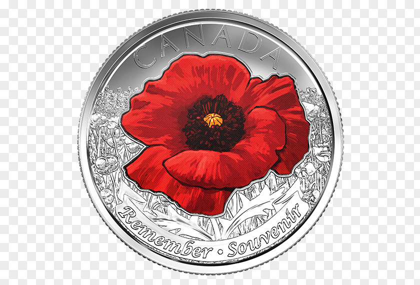 Poppy Field In Flanders Fields Canada Coin Remembrance Royal Canadian Mint PNG