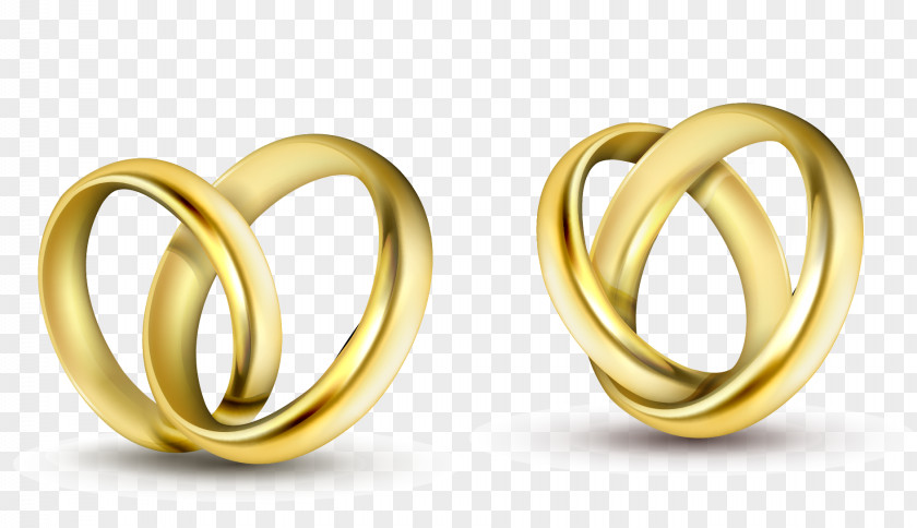 Vector Hand-painted Golden Ring PNG