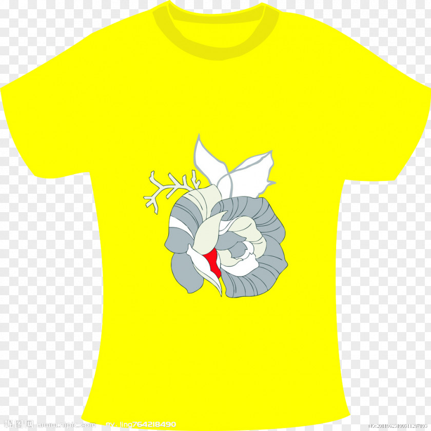 Yellow T-shirt Clothing Sleeve White PNG