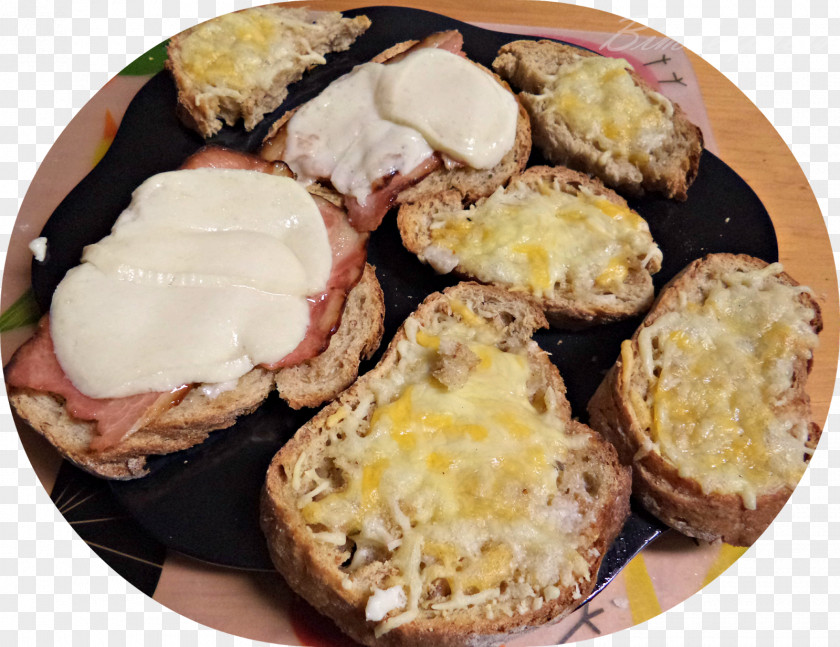 Breakfast Bruschetta Mollete Bacon Cream PNG