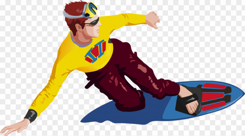 Gliding Man Cartoon Character Drawing PNG
