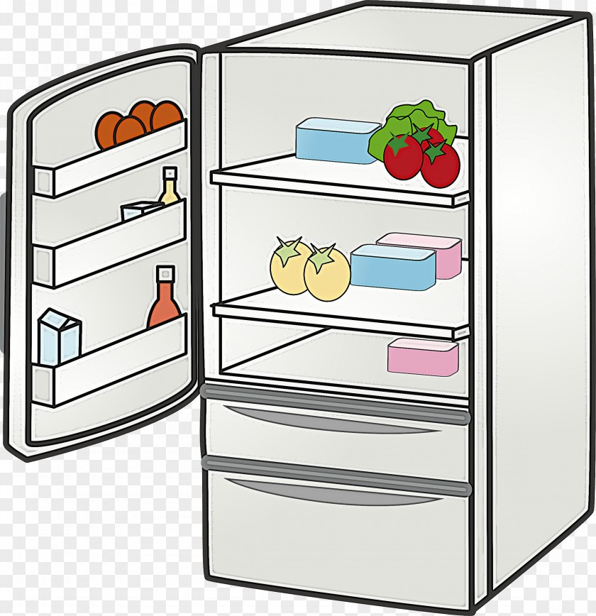 Refrigerator Drawer Furniture Major Appliance Kitchen PNG